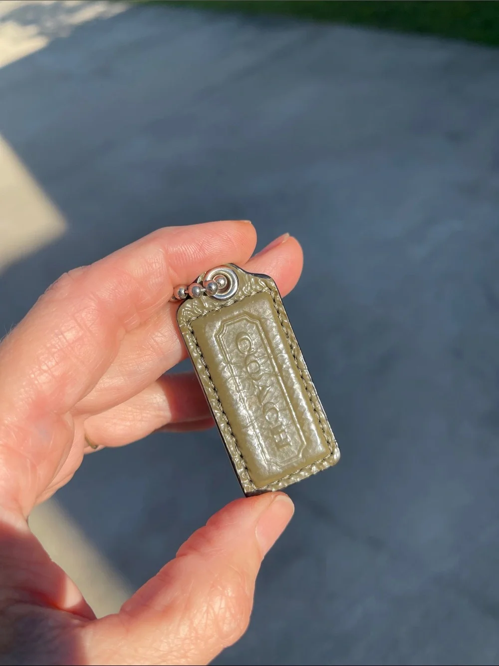 Coach Army Green - Olive ? Patent Leather Hangtag - Replacement Part